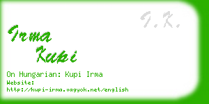 irma kupi business card